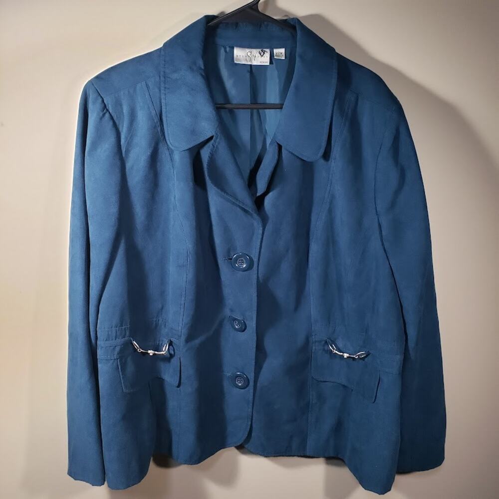 Peacock Blue Blazer Women's Plus 22W